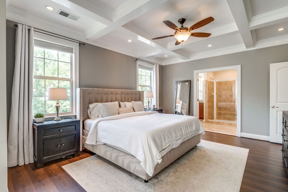 the completed coffered ceiling