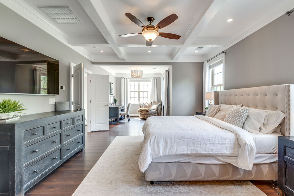 Another view of the finished coffered ceiling