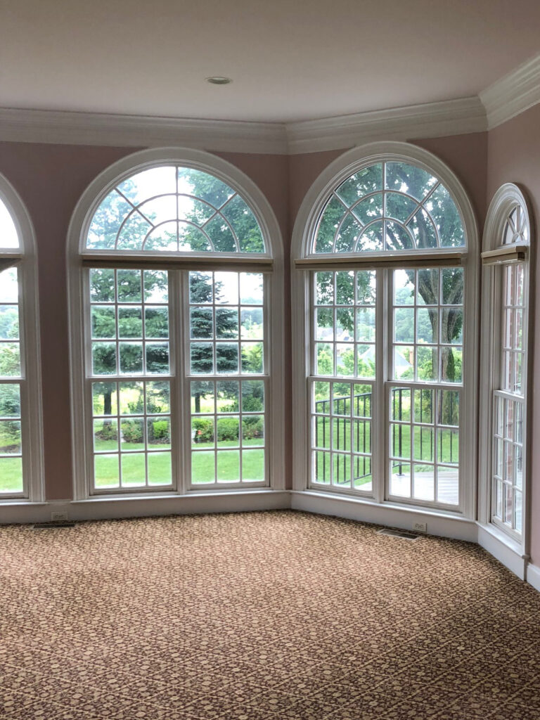 A view of the old windows in the family room.