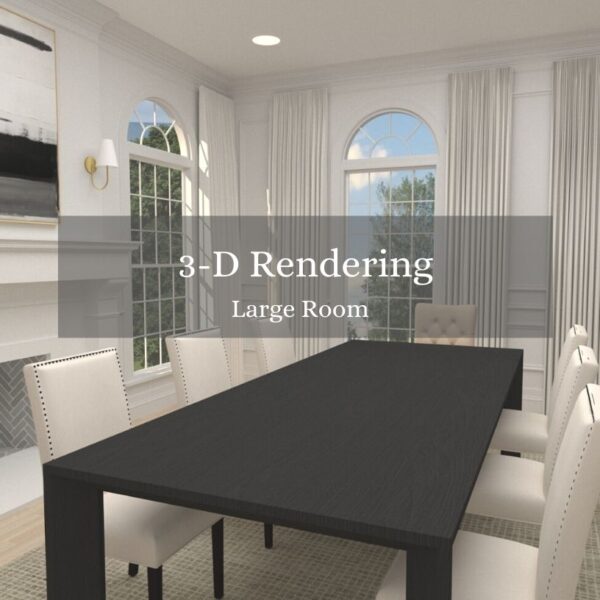 Arched Manor 3-D Rendering Large Room