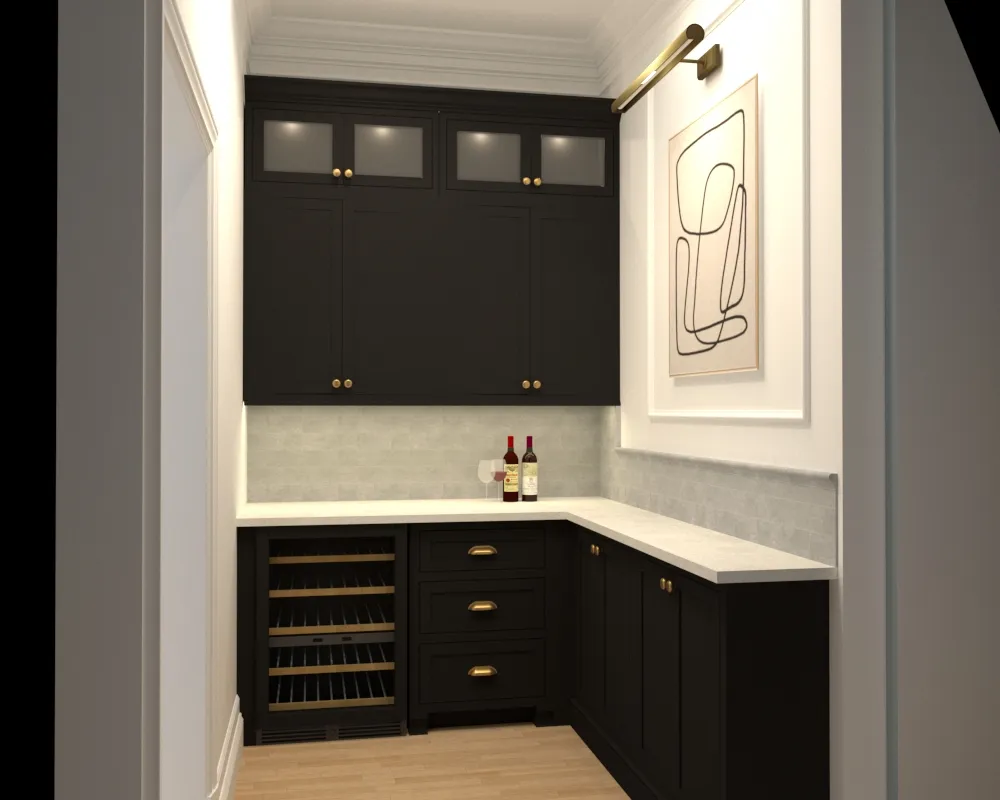 Arched Manor 3D Rendering Dry Bar 4