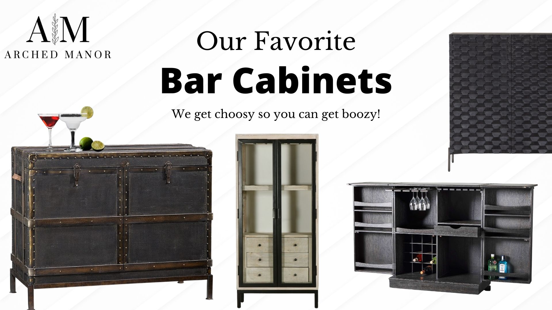 Ludlow Black Trunk Bar Cabinet