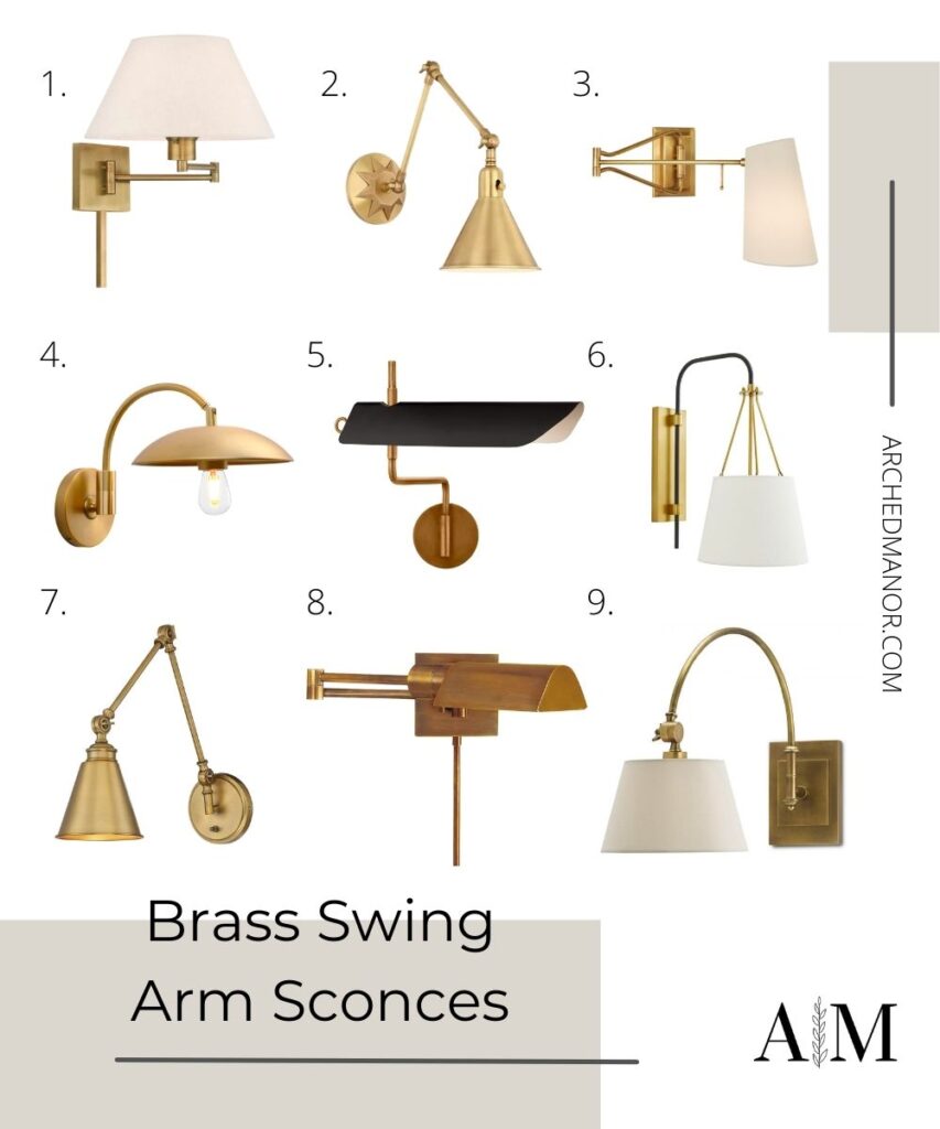 Brass Swing Arm Sconces