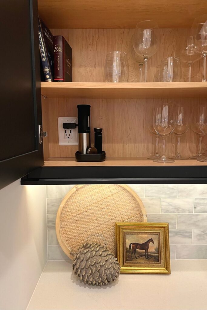 Home bar idea outlet inside cabinet