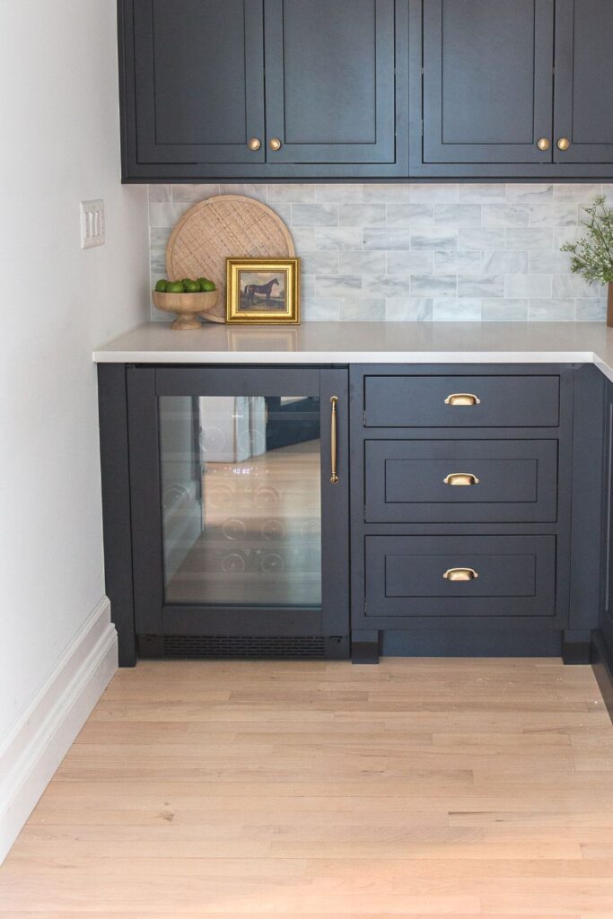 Home Bar with custom baseboards