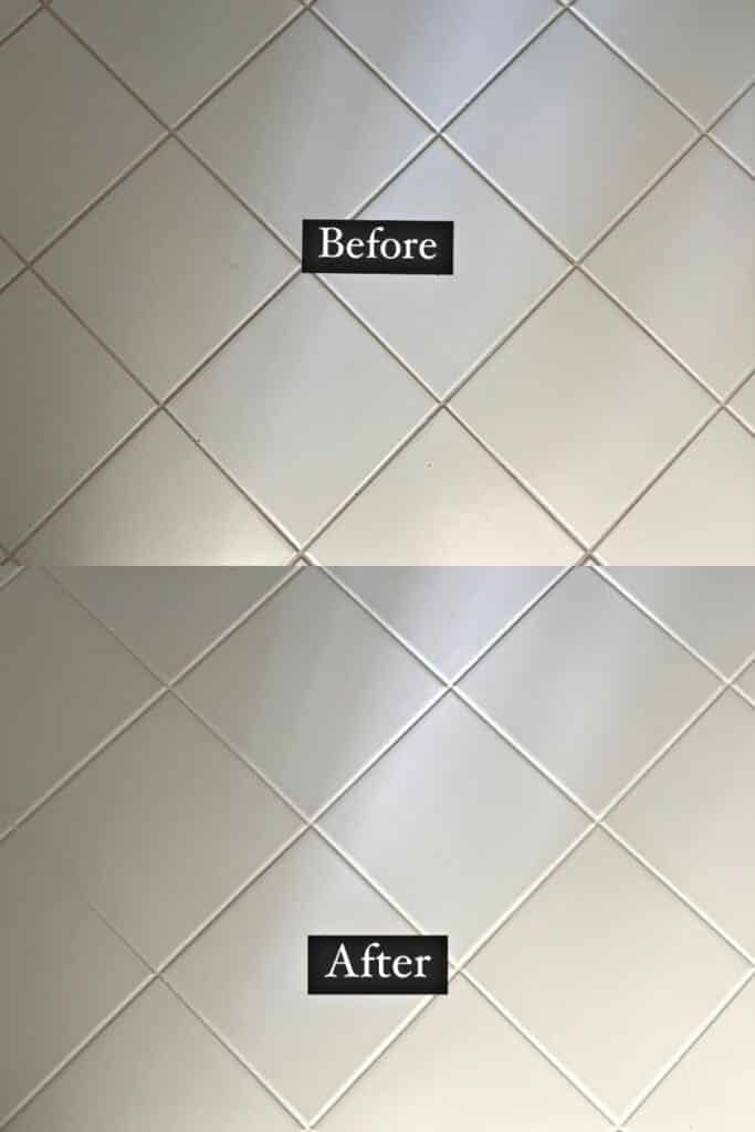 Grout colorant before & after