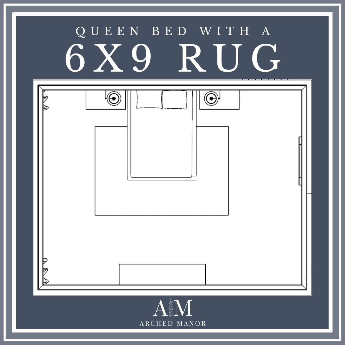 The Best Rug Size for a Queen Bed - Arched Manor