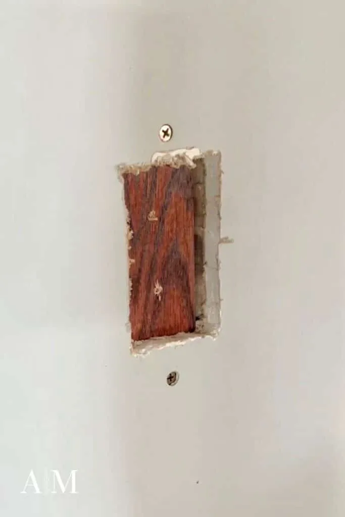 drywall hole wood support