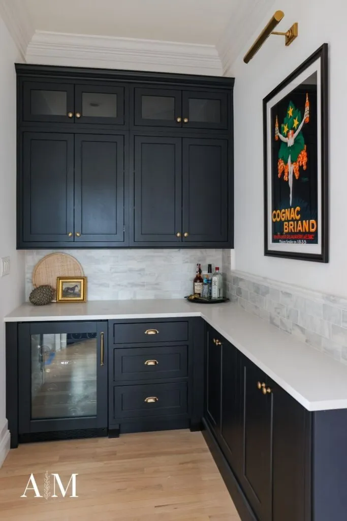 Dry bar upper cabinets