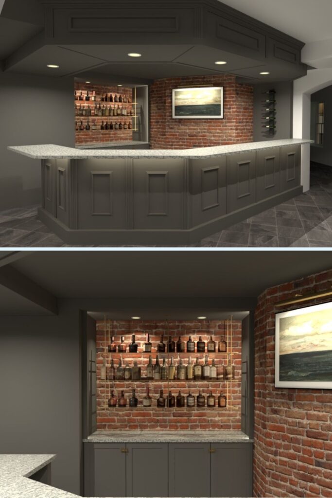 basement bar rendering