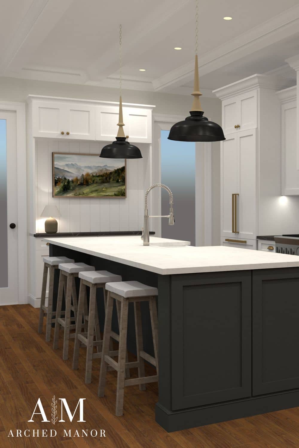 How Many Stools Should Be At Your Kitchen Island? Arched Manor