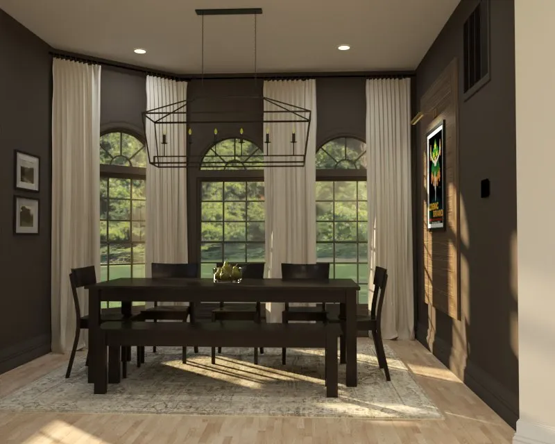 Our breakfast room design idea view from the kitchen