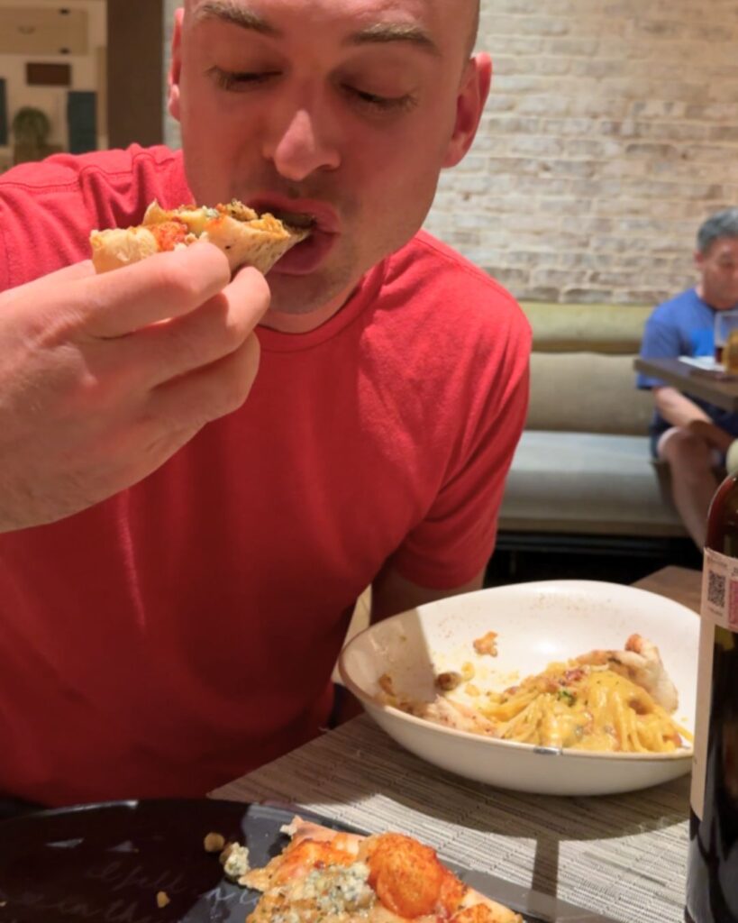 Every bite of the Spicy Blue pizza is magical.