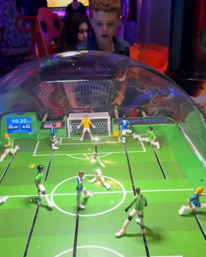 Love the classic games at the Wired Lounge. Goooaaaallll!