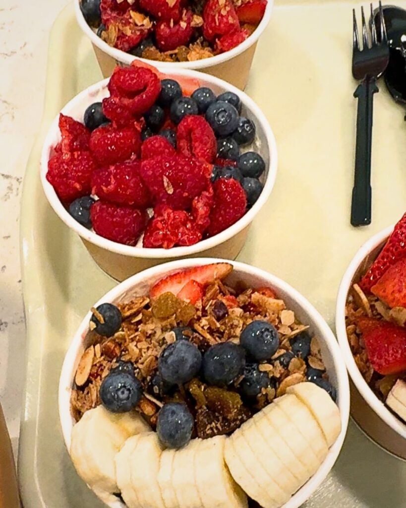 Greek yogurt Parfaits were clutch to start our morning off right