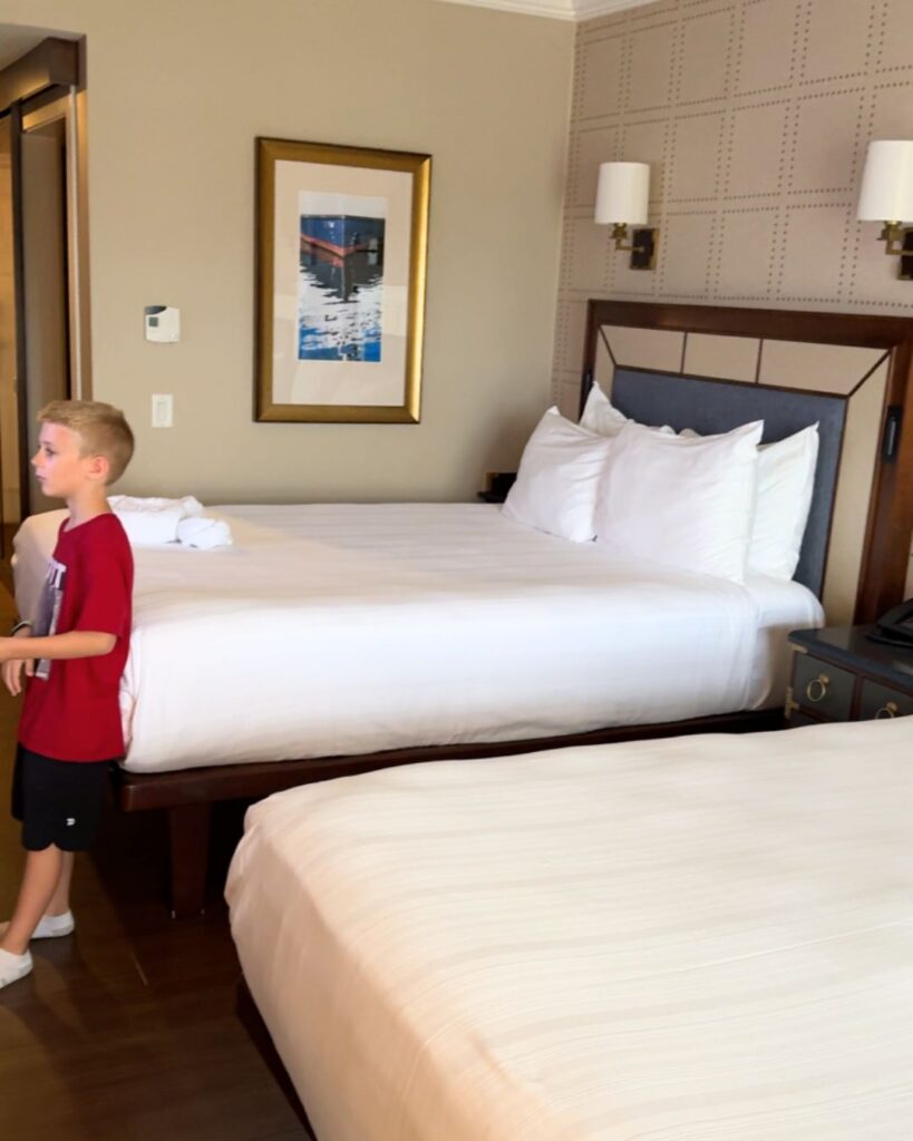 Our hotel room at the Yacht Club Hotel at Disney