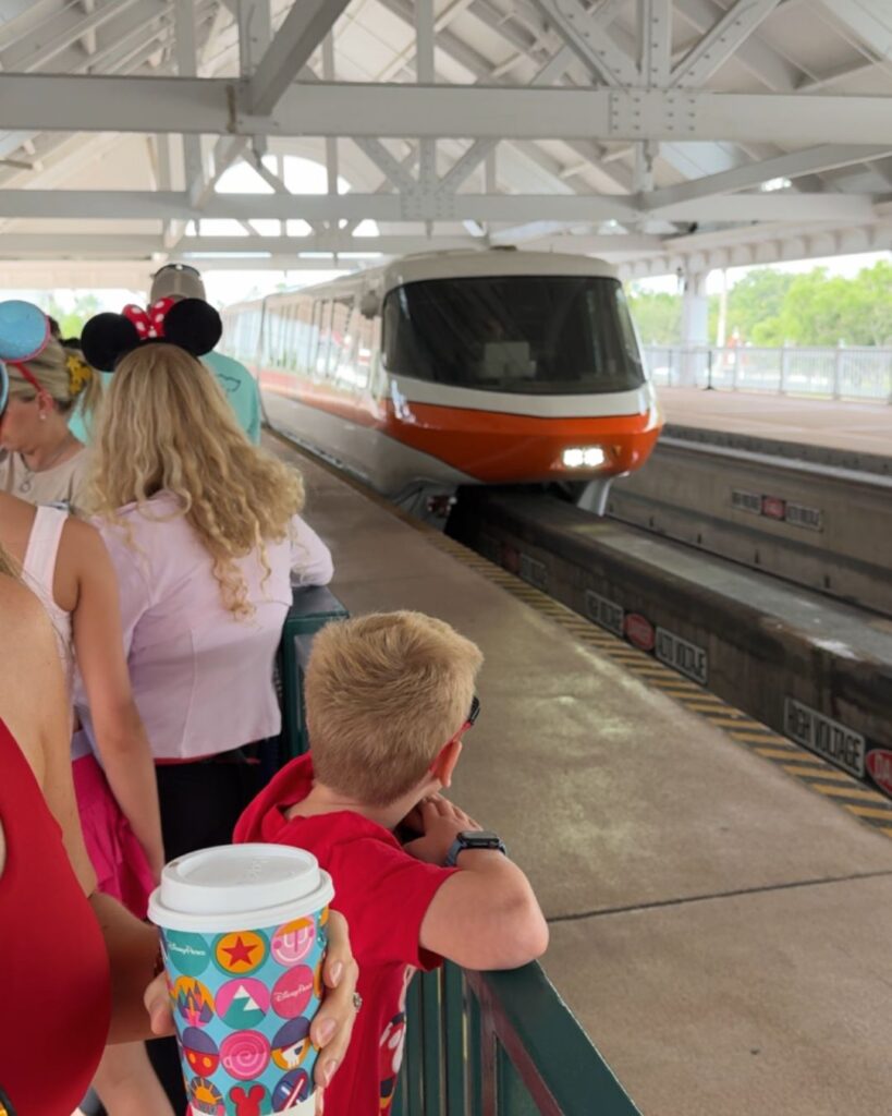 Catching the Monorail from the Grand Floridian station