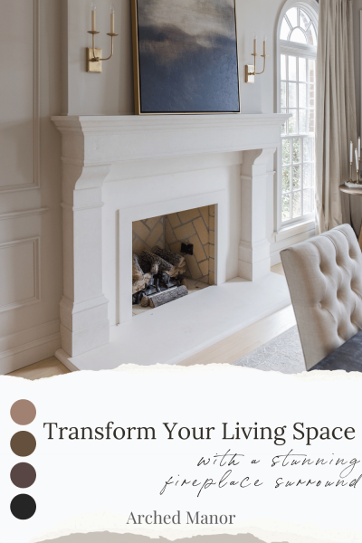transform your living space with a stunning fireplace surround, fireplace surround, fireplace surrounds, wood, cast stone, accessories, fireplace tools, fireplace screens, fireplace essentials, home improvements, design, style, styling, pin for later, Pinterest home decor, Pinterest home styling