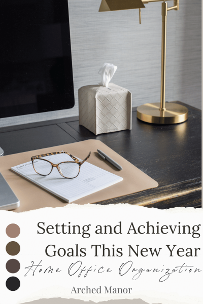 setting and achieving goals this new year home office organization | #setting #achieving #goals #home #homeoffice #organization #desktop #accessories #notebook #pens #desk #officechair