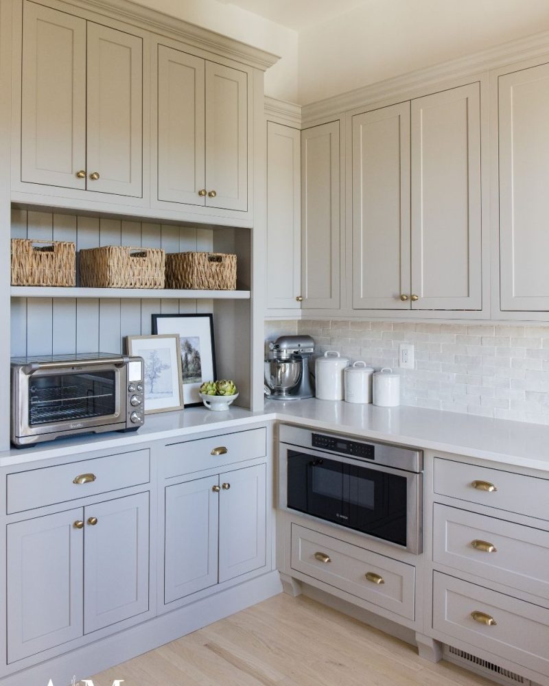 Pantry with upper cabinets
