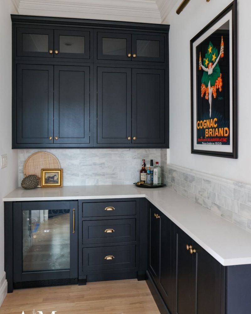 Dry bar upper cabinets